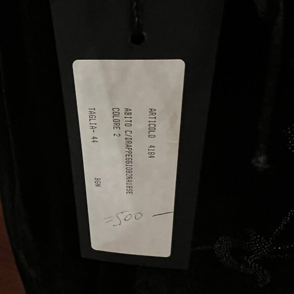 NWT Gorgeous Italian Dress Vintage Andrea Rosati Black Velvet & Silk opened back - Picture 15 of 15